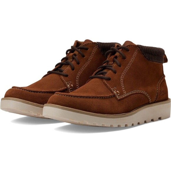 Clarks Collection Barnes Mid AP Cola Suede Waterproof Lace Up Mid Boots Size 9.5 main image 9